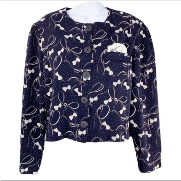 PATTY O’NEIL bows blouse jacket top NEW - Picture 1 of 8